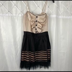 KLD Signature Blush/Black Lace Trim Dress